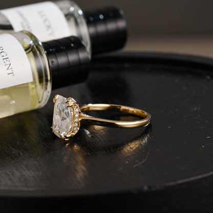 Old Mine Elongated Cushion Cut Moissanite Engagement Ring, Solid Gold Proposal Ring, Promise Ring, Wedding Ring, Anniversary Gift for Women