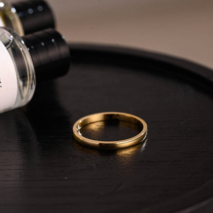 2mm Solid Gold Wedding Band, Eternity Stacking Ring