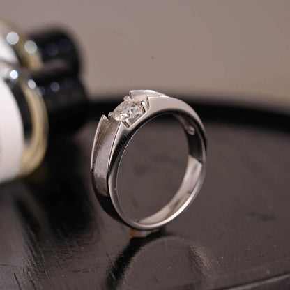 Solid Gold Round Cut Moissanite Wedding Band, Wedding Ring, Matching Band, Anniversary Gift Birthday Gift Valentine's Day Gift for Women
