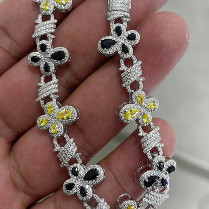 Iced Out Cross Bracelet | Round Cut Moissanite | 925 Sterling Silver Hip Hop Jewelry | Diamond Tester Pass | Rapper Style Bling | 13.8mm