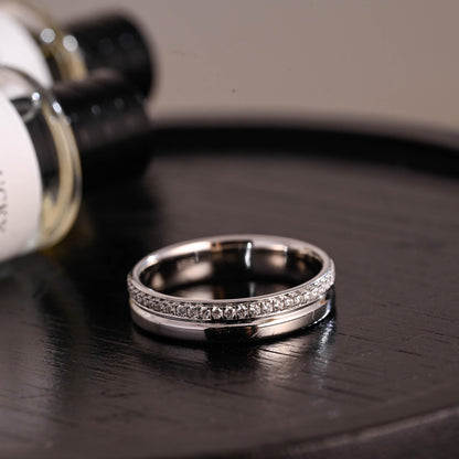 Solid Gold Round Cut Moissanite Wedding Band, 4.8mm Width Matching Anniversary Ring