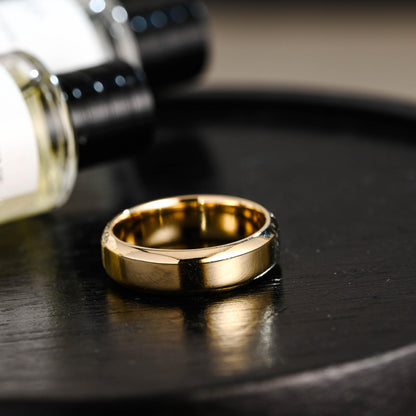 Solid Gold Round Cut Moissanite Wedding Band, Anniversary Ring