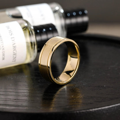 Solid Gold Plain Wedding Band, Wedding Ring, Matching Band, 7mm Wide Ring, Anniversary Gift Birthday Gift Valentine's Day Gift for Women Men