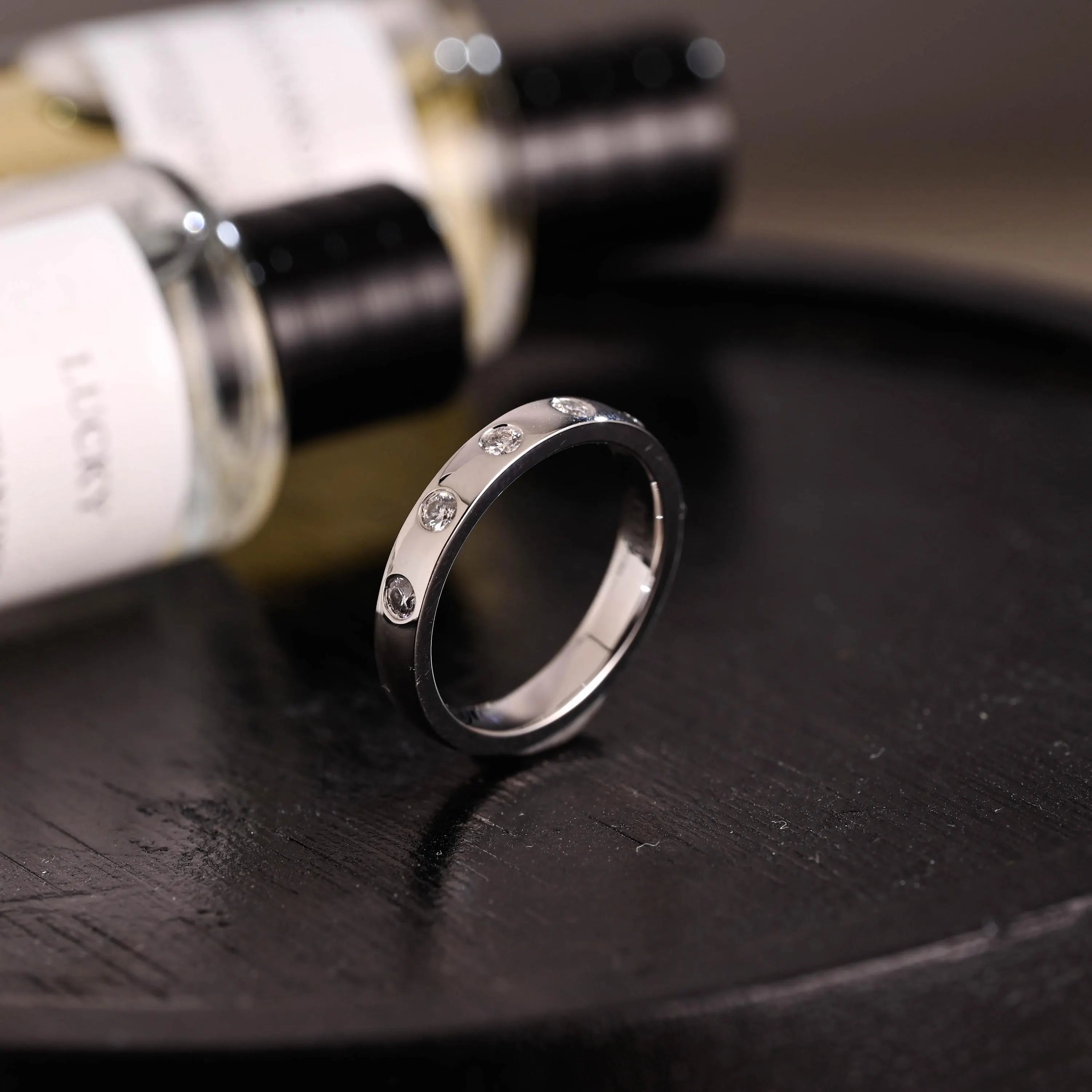 Solid Gold Round Cut Moissanite Wedding Band, Wedding Ring, Matching Band, Anniversary Gift Birthday Gift Valentine's Day Gift for Women