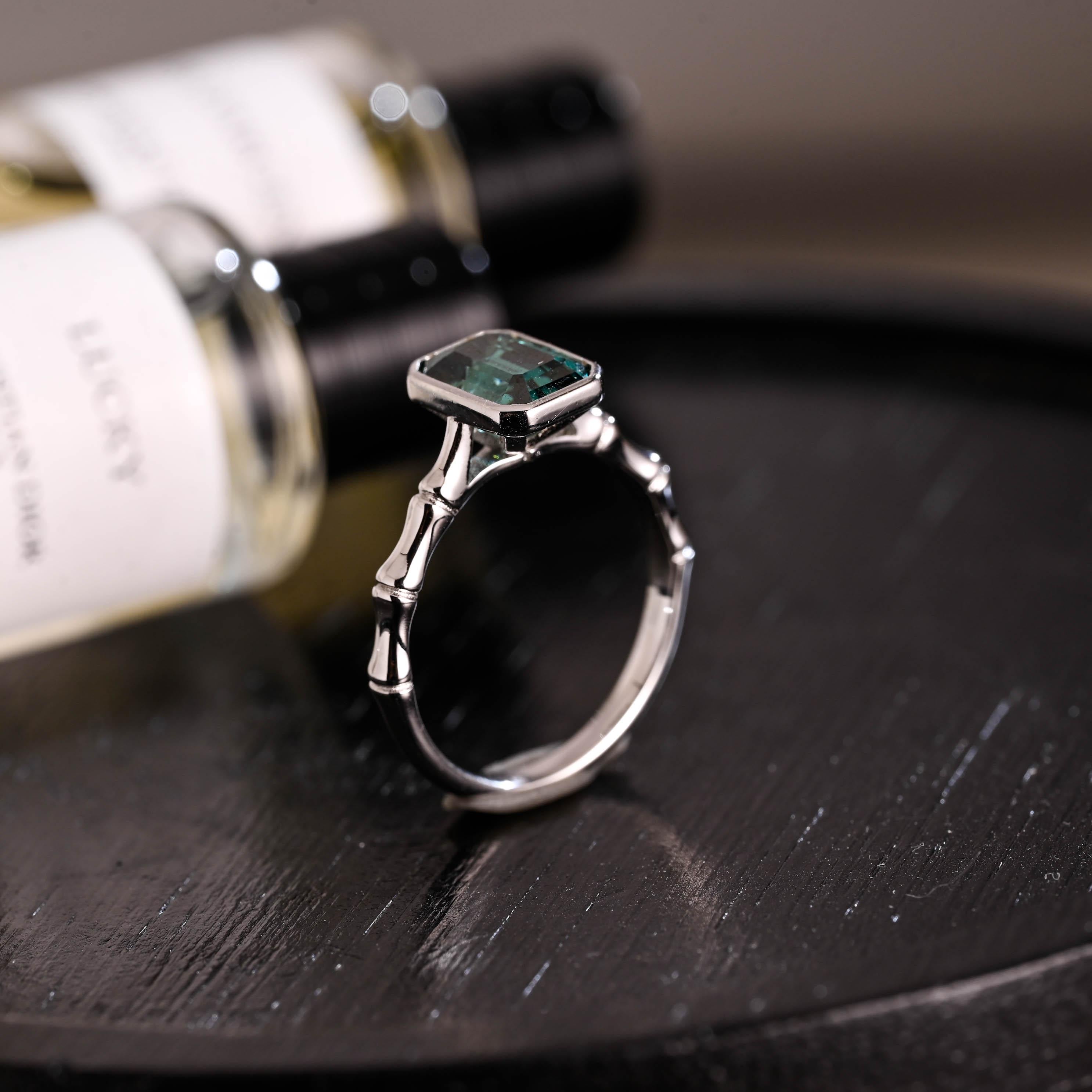Solid Gold Lab Grown Emerald Engagement Ring, Promise Ring, Wedding Ring, Anniversary Gift Birthday Gift Valentine's Day Gift for Women Wife