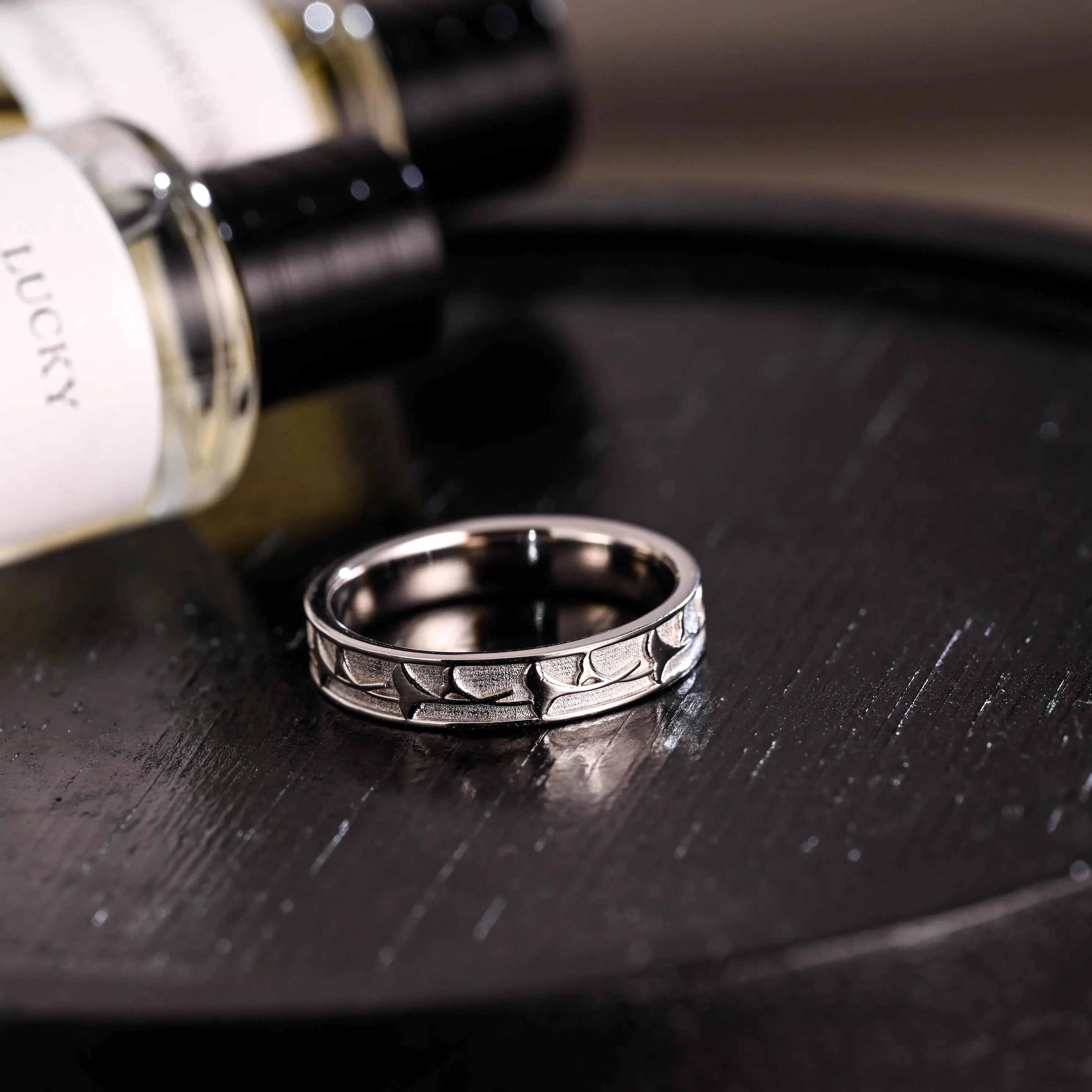 Solid Gold Floral Wedding Band, Ornate Wedding Ring, Milgrain Matching Band, Anniversary Gift Birthday Gift Valentine's Day Gift for Women
