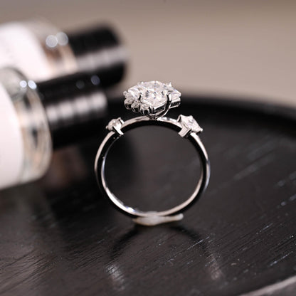 Solid Gold Princess Cut Moissanite Engagement Ring, Anniversary Gift Birthday Gift for Women Wife