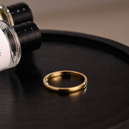 2mm Solid Gold Wedding Band, Eternity Stacking Ring