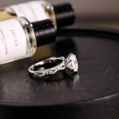 Solid Gold Oval Cut Moissanite Engagement Ring, Anniversary Gift Birthday Gift for Women Wife