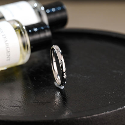 Moissanite Solid Gold Wedding Band, Eternity Stacking Ring