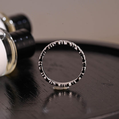 Solid Gold Floral Wedding Band, Nature Inspired Anniversary Ring