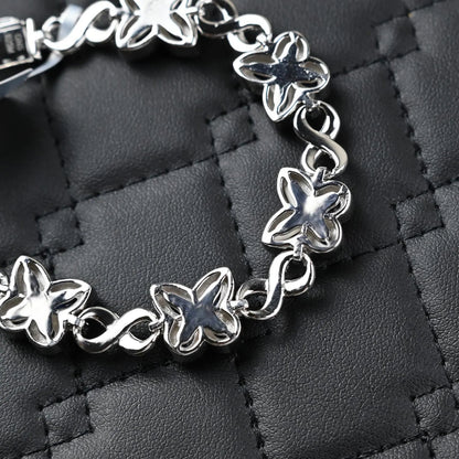 Butterfly Infinity Bracelet Blue Sapphire Bracelet 4.10CTW Moissanite VVS D Color | 925 Sterling Silver 14K Gold Plated 12MM