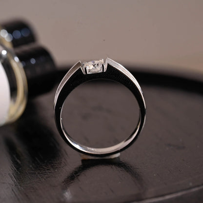 Solid Gold Round Cut Moissanite Wedding Band, Wedding Ring, Matching Band, Anniversary Gift Birthday Gift Valentine's Day Gift for Women