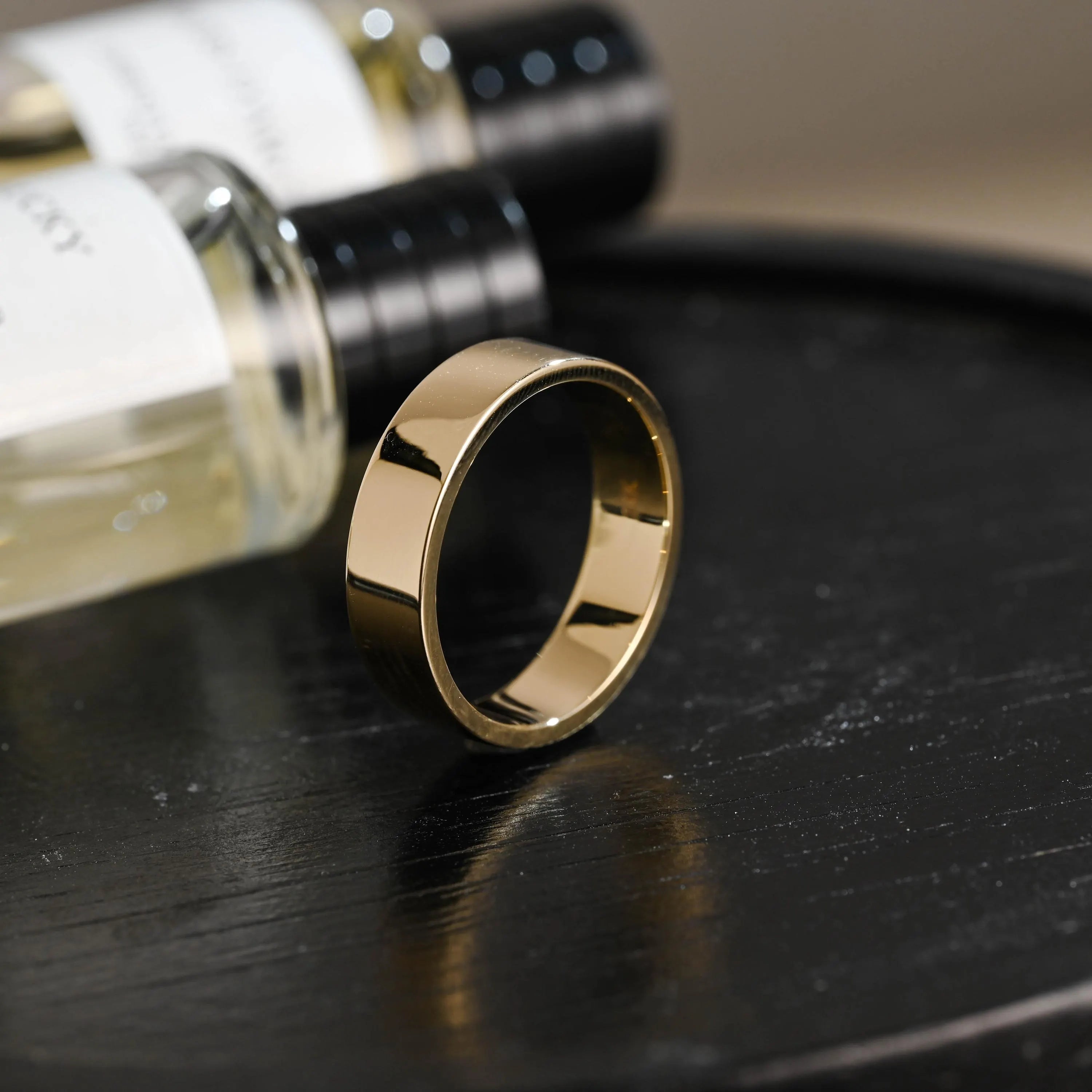 5mm Solid Gold Men's Wedding Band, Wedding Ring, Plain Gold Matching Band, Anniversary Gift Birthday Gift Valentine's Day Gift for Men Women