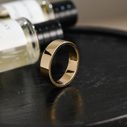 5mm Solid Gold Men's Wedding Band, Wedding Ring, Plain Gold Matching Band, Anniversary Gift Birthday Gift Valentine's Day Gift for Men Women
