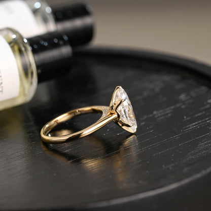 Tulip Marquise Moissanite Solid Gold Engagement Ring