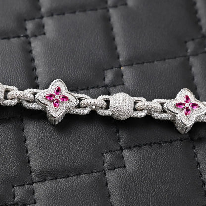 Moissanite Clover Tennis Bracelet: 13 Carat D VVS1 Sterling Silver
