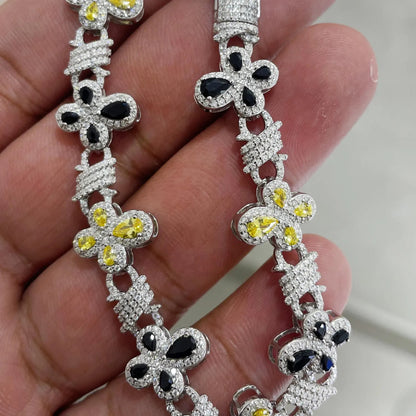 Iced Out Cross Bracelet | Round Cut Moissanite | 925 Sterling Silver Hip Hop Jewelry | Diamond Tester Pass | Rapper Style Bling | 13.8mm