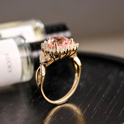 Solid Gold Heart Cut Moissanite Engagement Ring, Anniversary Gift Birthday Gift for Women Wife