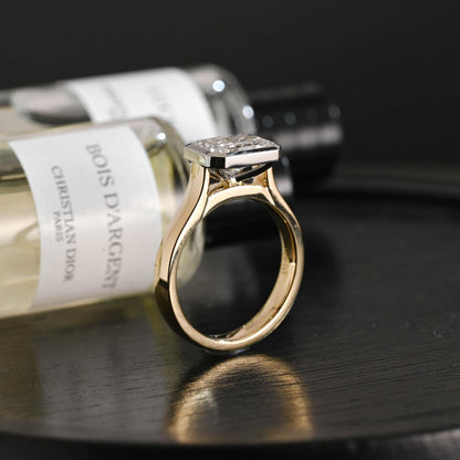 Solid Gold 3mm Radiant Cut Solitaire Moissanite Engagement Ring, Anniversary Gift for Her