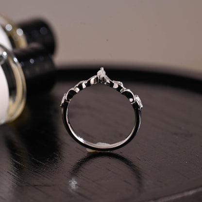 Solid Gold Marquise Moissanite Wedding Band, Anniversary Ring