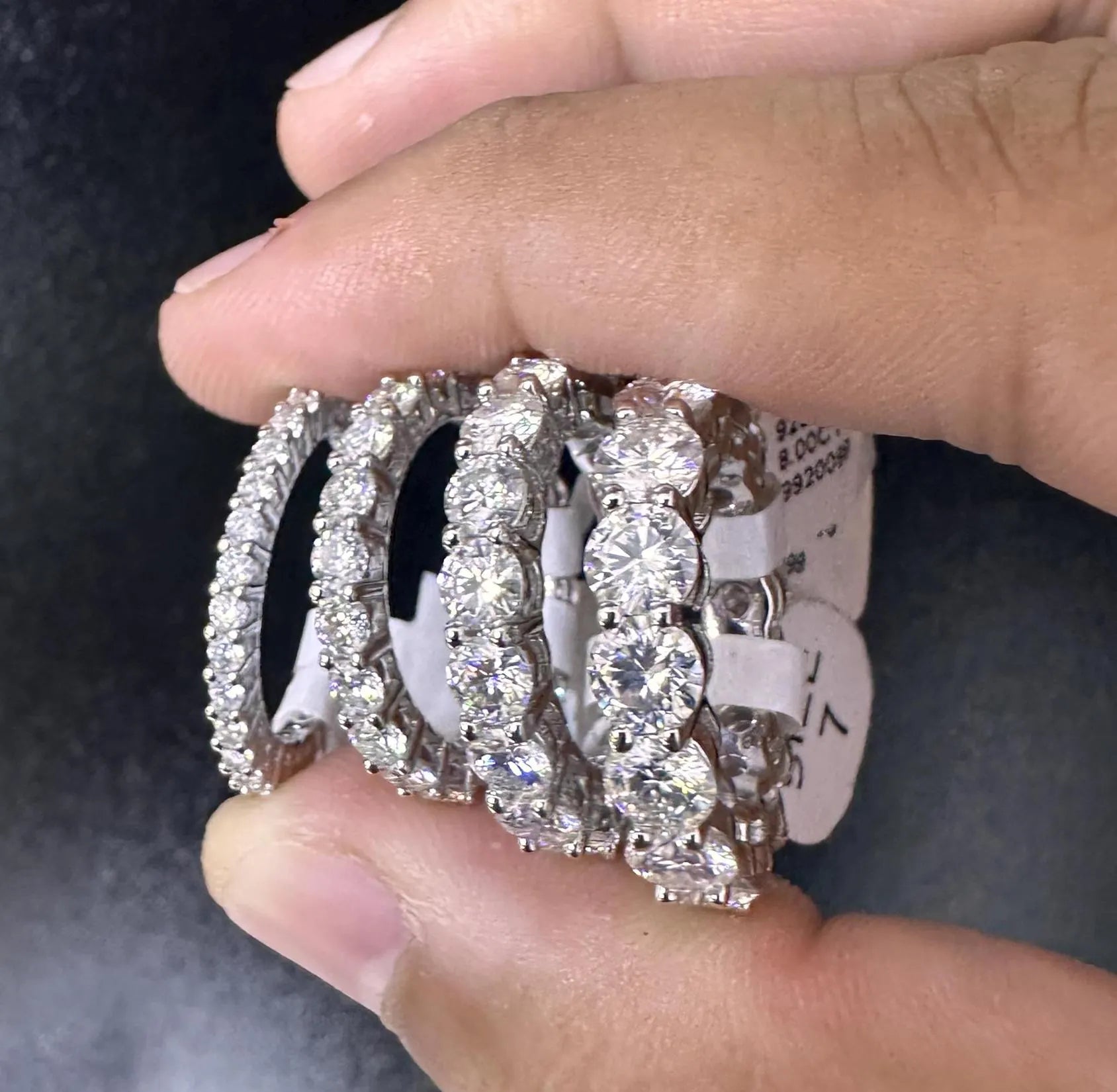 Moissanite Heart Eternity Band, VVS1 Women’s Ring Moissanite – Moissanite Eternity Band, 925 Sterling Silver