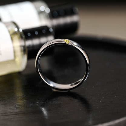 Solid Gold Yellow Sapphire Wedding Band, Matching Ring