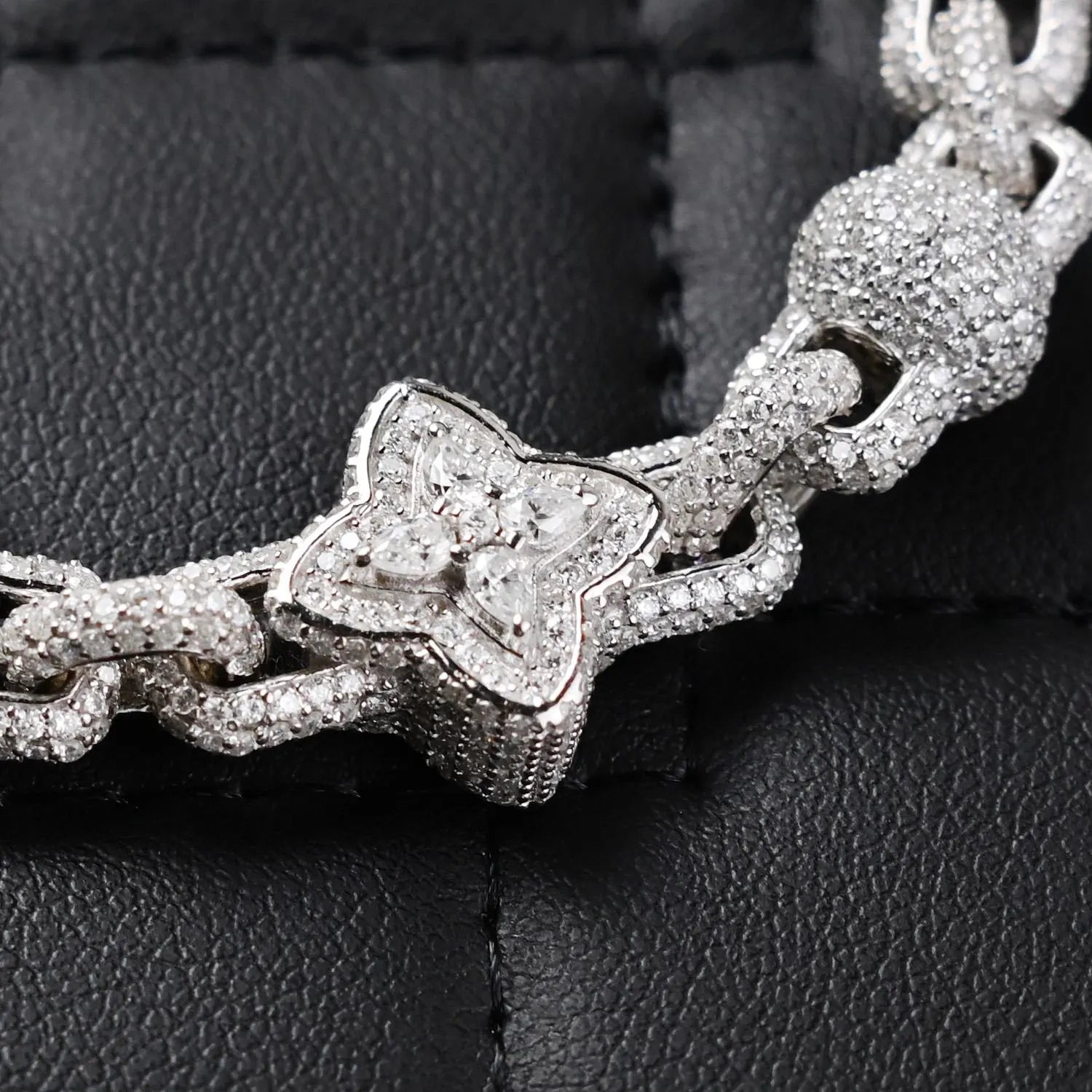 Clover Bracelet VVS Moissanite 925 Sterling Silver Passes Diamond Tester | 13.95 CTW Moissanites
