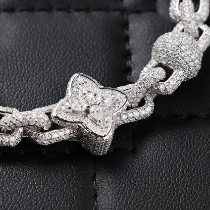 Clover Bracelet VVS Moissanite 925 Sterling Silver Passes Diamond Tester | 13.95 CTW Moissanites