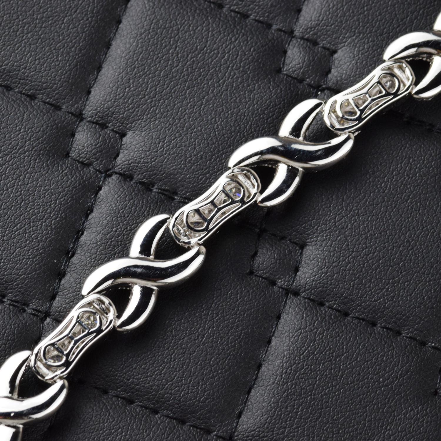 Iced Out Moissanite Infinity Bracelet: 925 Sterling Silver, 10 Carat