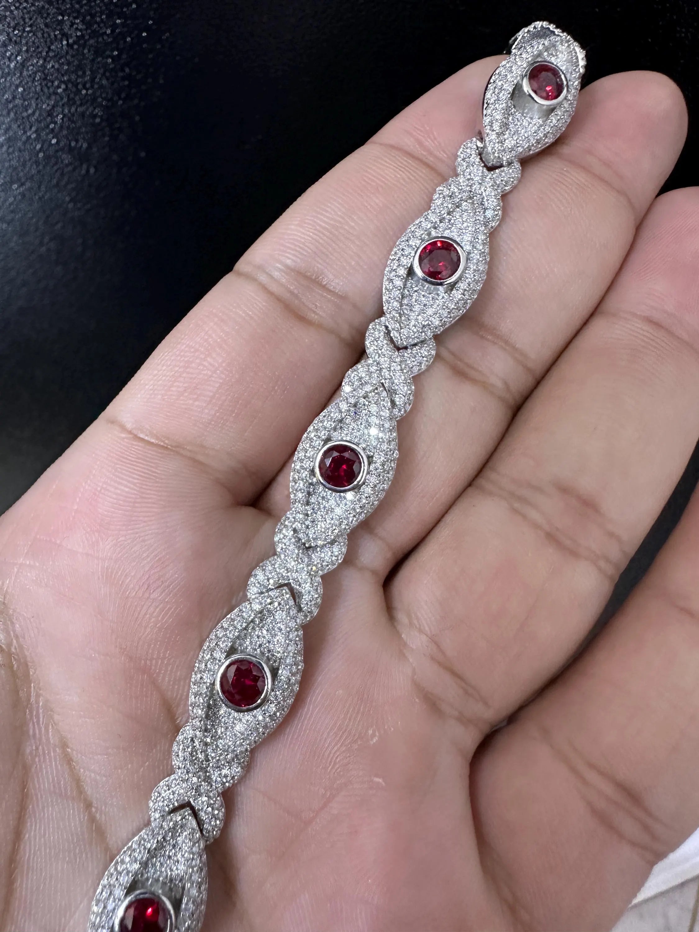 Iced Out Moissanite Bracelet: 925 Silver Hip Hop Jewelry