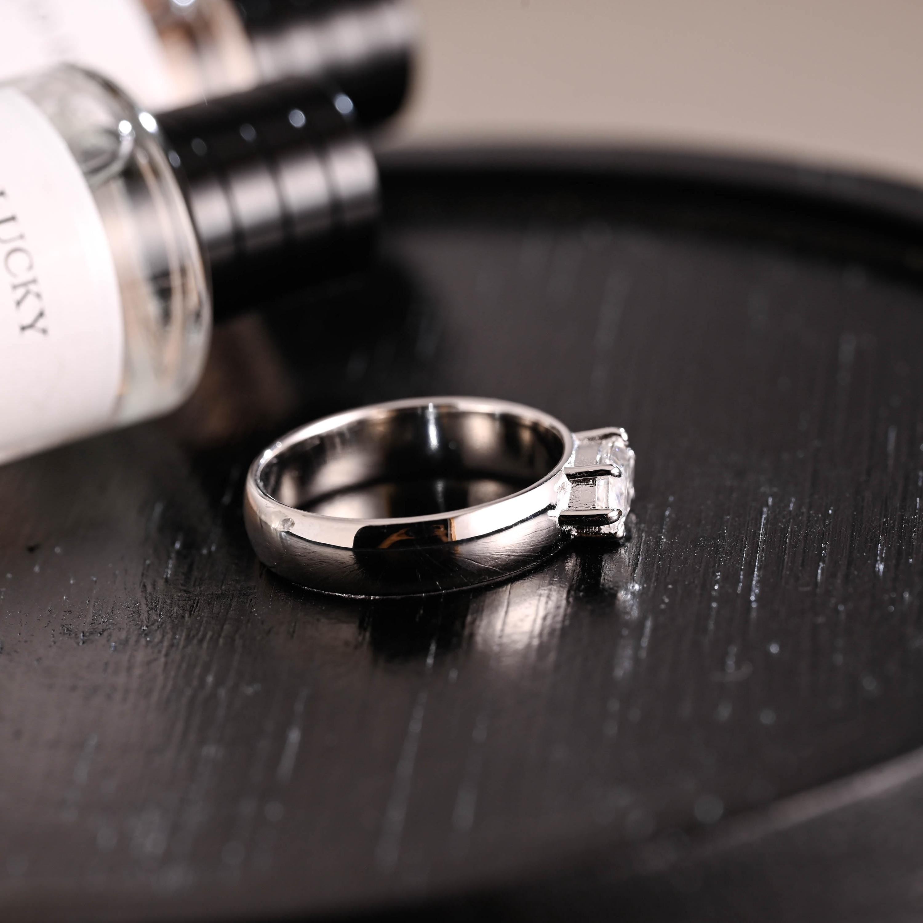 Solid Gold Marquise Moissanite Engagement Ring, 4.5mm Width Anniversary Ring