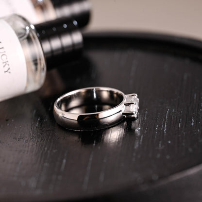 Solid Gold Marquise Moissanite Engagement Ring, 4.5mm Width Anniversary Ring