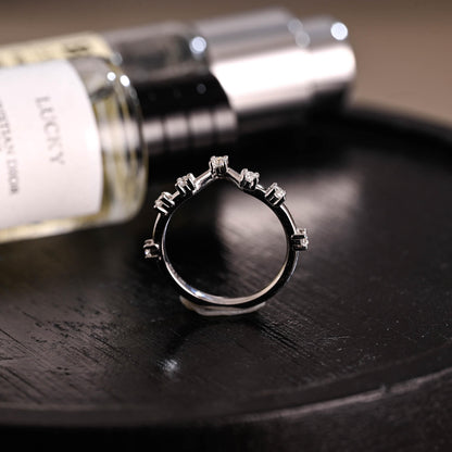 Solid Gold Moissanite Wedding Band, Round Cut Anniversary Ring