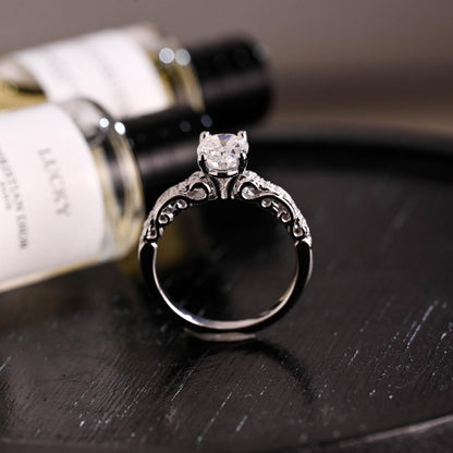 Solid Gold Oval Cut Moissanite Engagement Ring, Anniversary Gift Birthday Gift for Women Wife