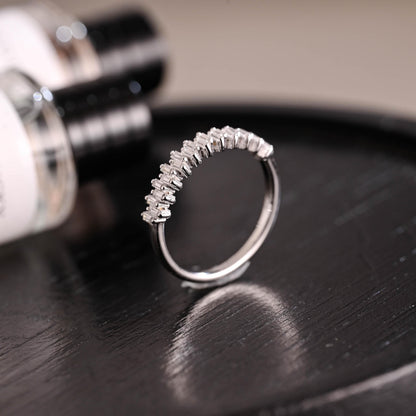 Solid Gold Baguette Moissanite Wedding Band, Anniversary Ring