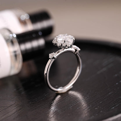 Solid Gold Princess Cut Moissanite Engagement Ring, Anniversary Gift Birthday Gift for Women Wife