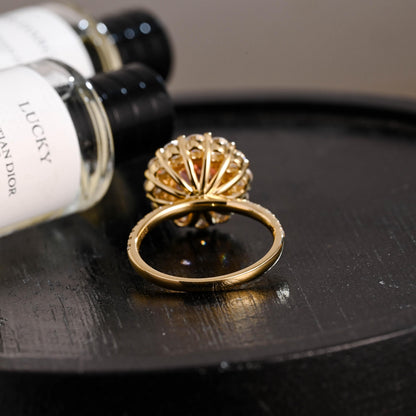 Solid Gold Round Cut Pink Sapphire Engagement Ring, Anniversary Gift Birthday Gift for Women Wife