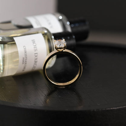 Elongated Cushion Cut Moissanite Engagement Ring, Solid Gold Cushion Wedding Ring, Proposal Ring, Anniversary Gift Birthday Gift for Women