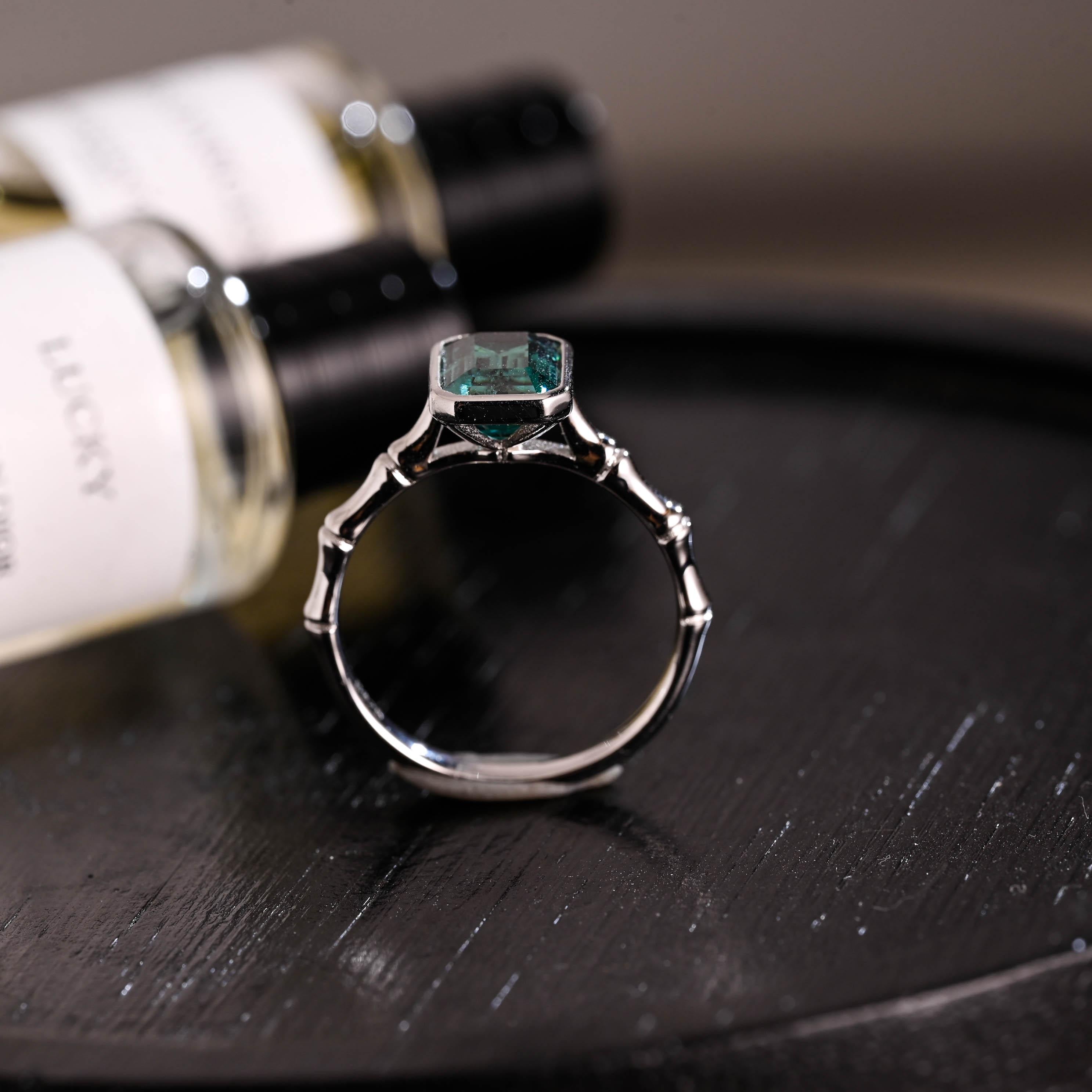 Solid Gold Lab Grown Emerald Engagement Ring, Promise Ring, Wedding Ring, Anniversary Gift Birthday Gift Valentine's Day Gift for Women Wife