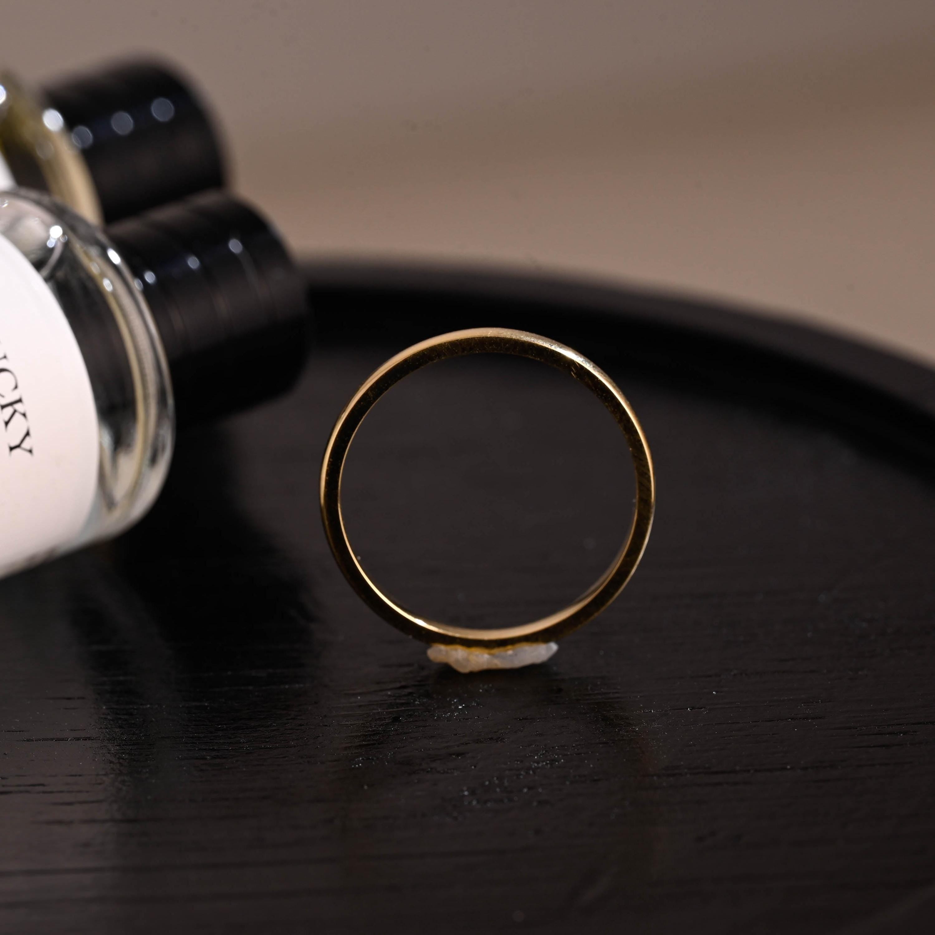 2mm Solid Gold Wedding Band, Eternity Stacking Ring