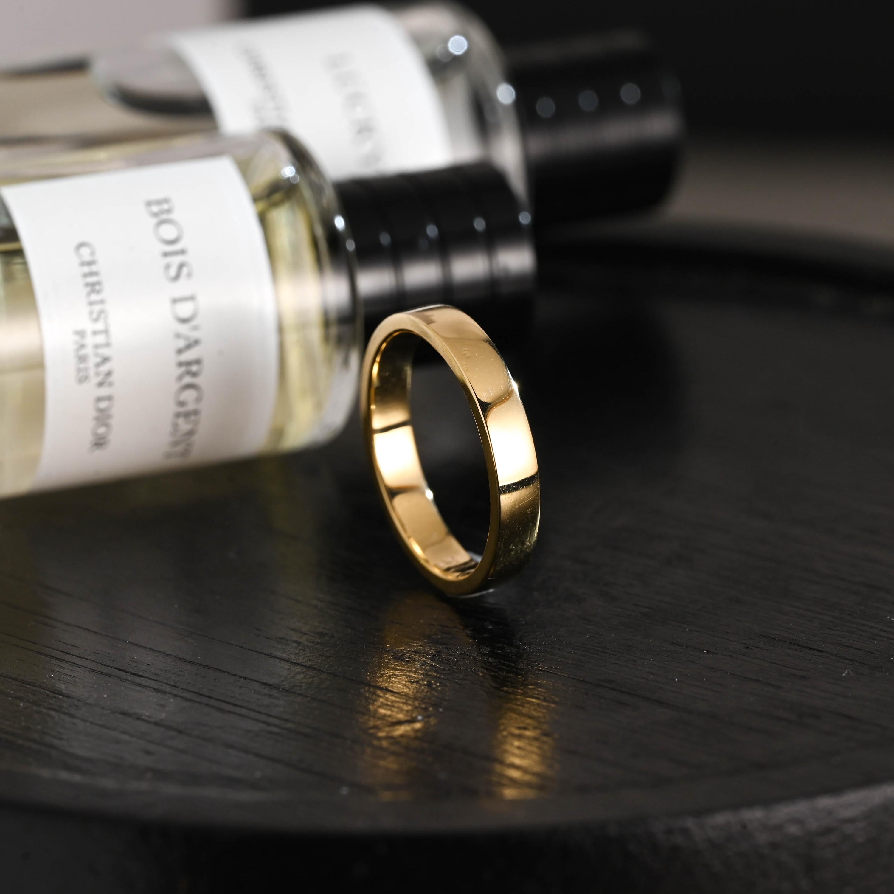 Solid Gold Plain Wedding Band, 3mm Matching Band, Matching Ring, Stackable Wedding Ring, Wedding Accessories, Anniversary Gifts, Cigar Band