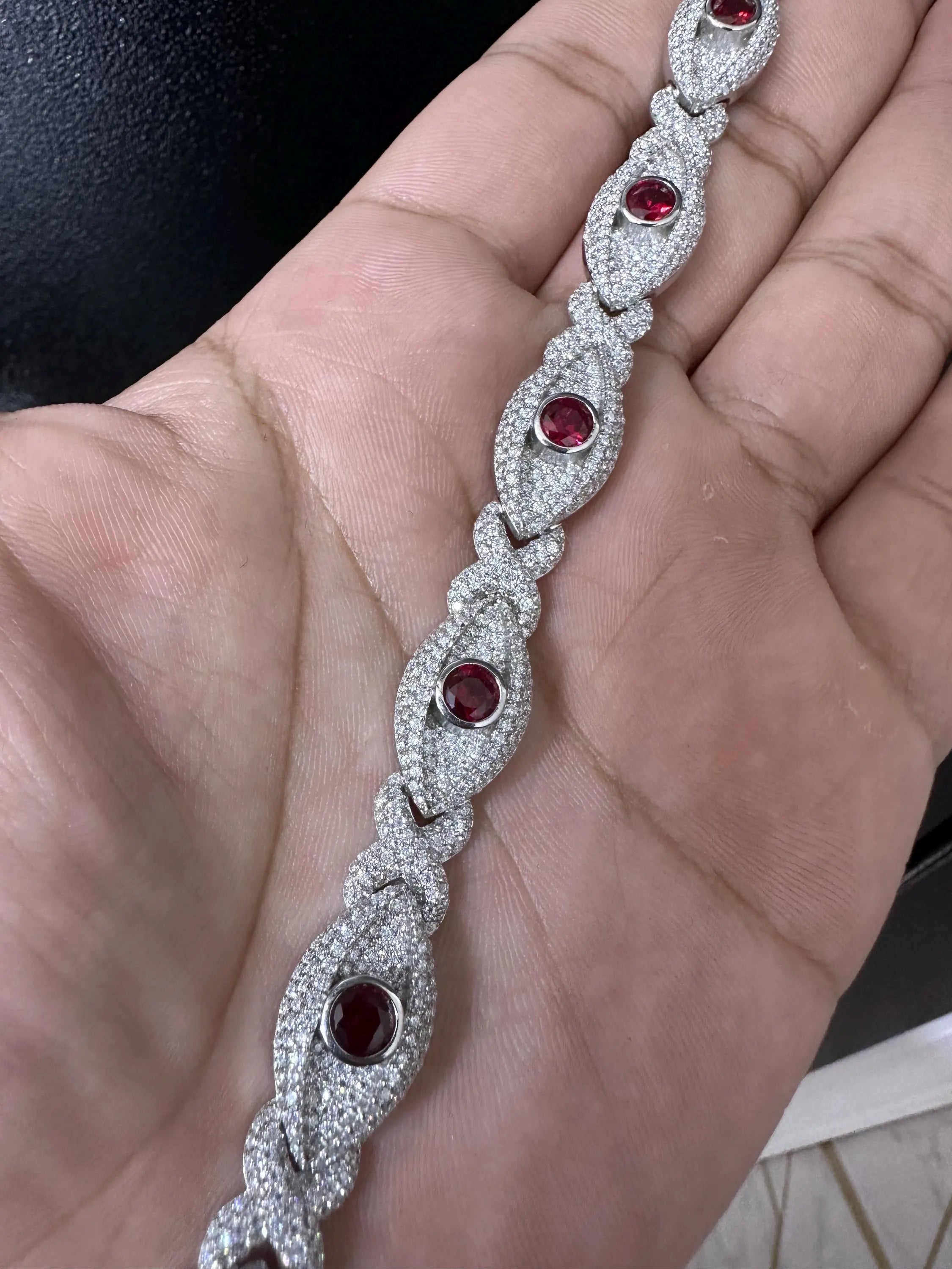 Iced Out Moissanite Bracelet: 925 Silver Hip Hop Jewelry