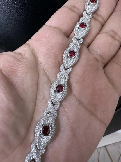 Iced Out Moissanite Bracelet: 925 Silver Hip Hop Jewelry