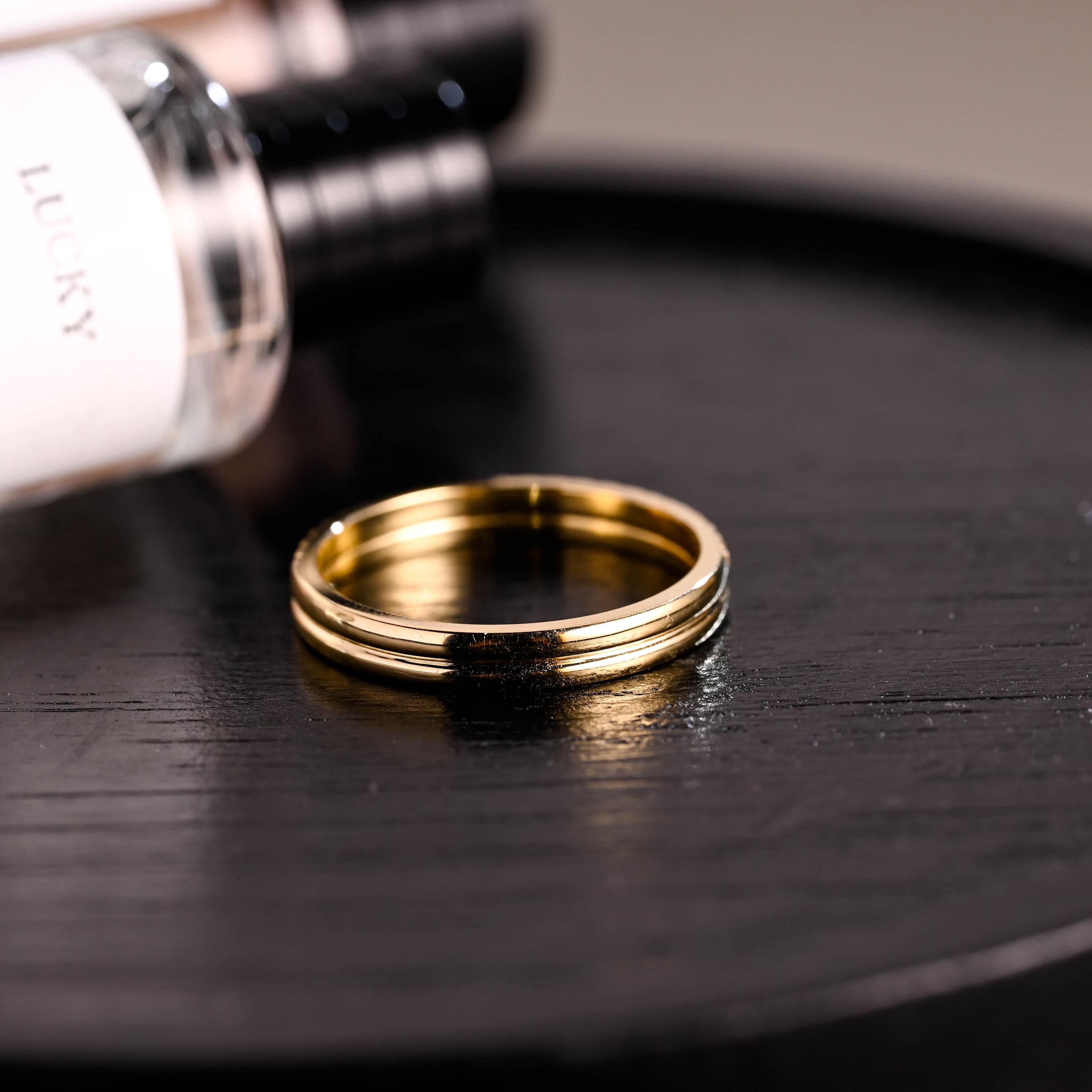 Moissanite Pave Solid Gold Wedding Band, Eternity Ring