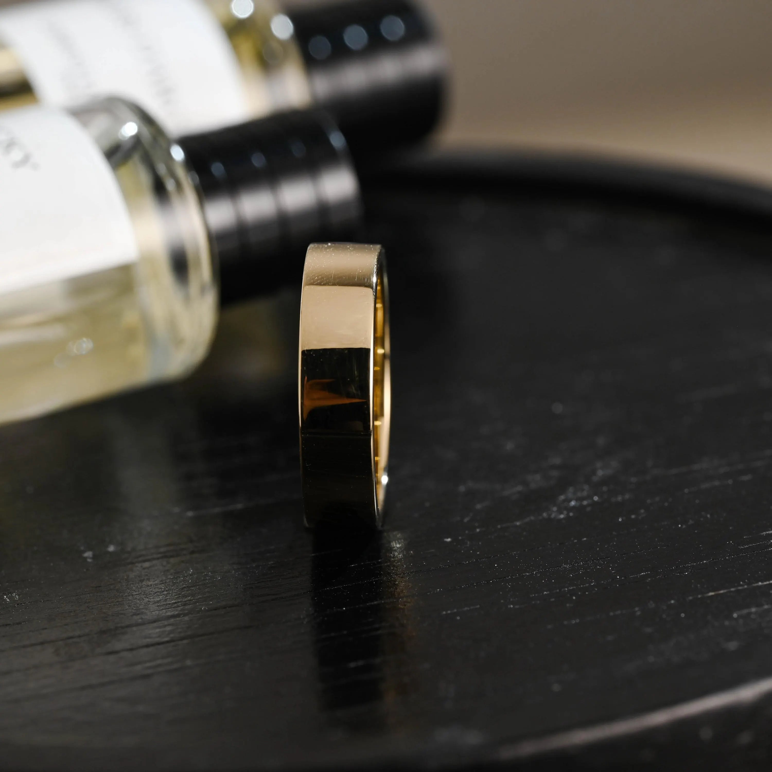 5mm Solid Gold Men's Wedding Band, Wedding Ring, Plain Gold Matching Band, Anniversary Gift Birthday Gift Valentine's Day Gift for Men Women