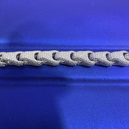 Iced Out Moissanite Bracelet – 17.21 CTW | 10mm Width | VVS D Color Stones