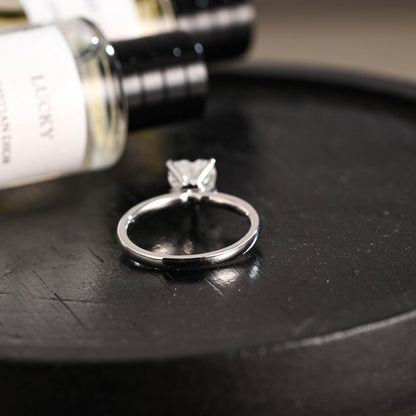 Solid Gold Heart Cut Moissanite Engagement Ring, Hidden Halo Proposal Ring, Promise Ring, Wedding Ring