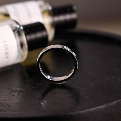Solid Gold Round Cut Moissanite Wedding Band, Wedding Ring, Matching Band, Anniversary Gift Birthday Gift Valentine's Day Gift for Women