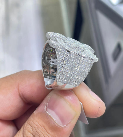 Iced Out Moissanite Dollar Sign Ring: Hip Hop 925 Sterling Silver